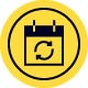 icon illustration of a calendar on a yellow background